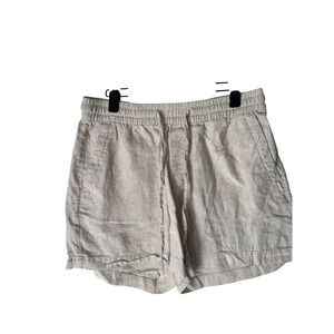 Old Navy Womens Linen Blend Pull On Drawstring Shorts Oatmeal Beige Size M